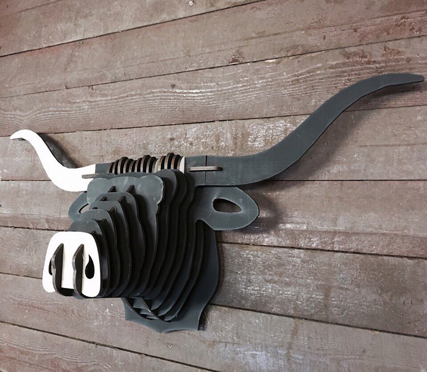 Laser Cut Buffalo Head 3d Puzzle Free DXF File