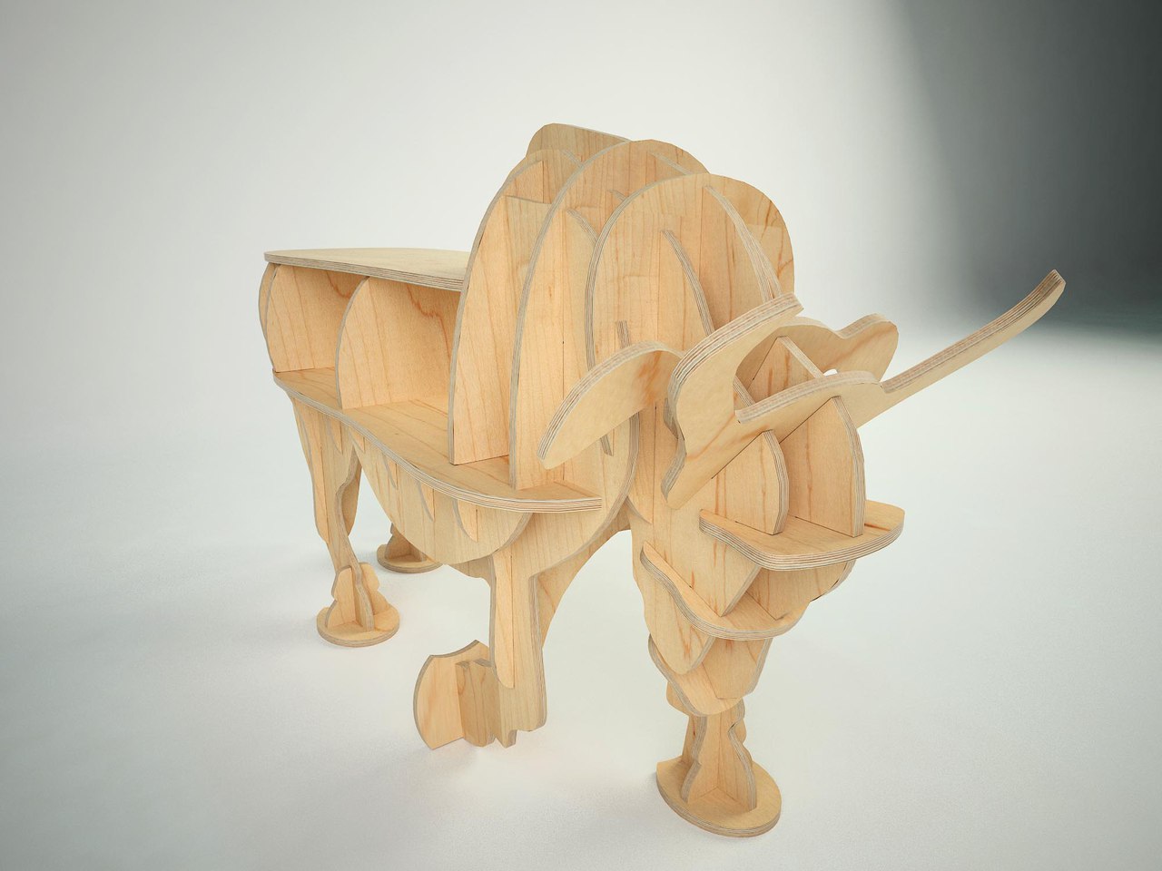 Laser Cut Bull 3d Wooden Puzzle Free Vector File