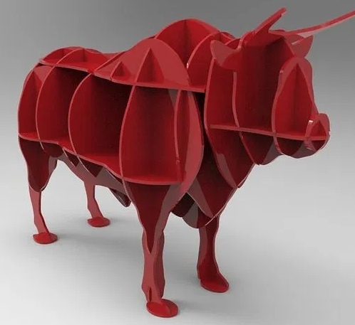 Laser Cut Bull Shelf Free Vector File