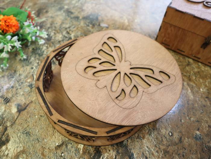 Laser Cut Butterfly Box 3mm Free Vector File