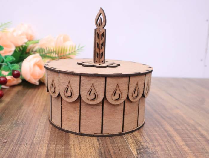 Laser Cut Cake Shaped Box 3mm Free Vector File