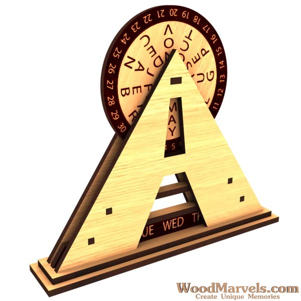 Laser Cut Calendar Pyramid Free DXF File