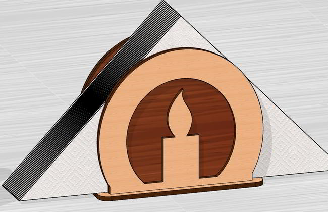 Laser Cut Candle Shape Napkin Holder 3mm Free DXF File