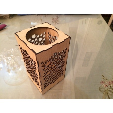Laser Cut Candles Holder Box Free DXF File