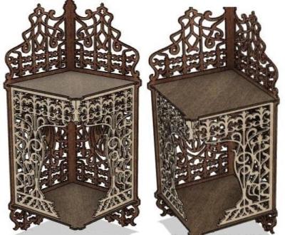 Laser Cut Carved Shelfs 6mm Free Vector File