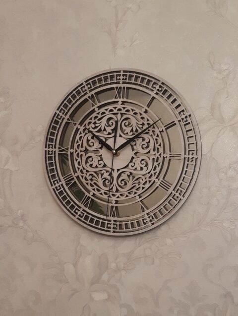 Laser Cut Carved Wall Clock Free Vector File