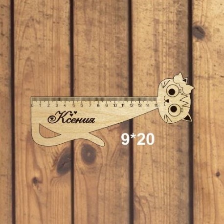 Laser Cut Cat Shape Ruler For Kids Free Vector File