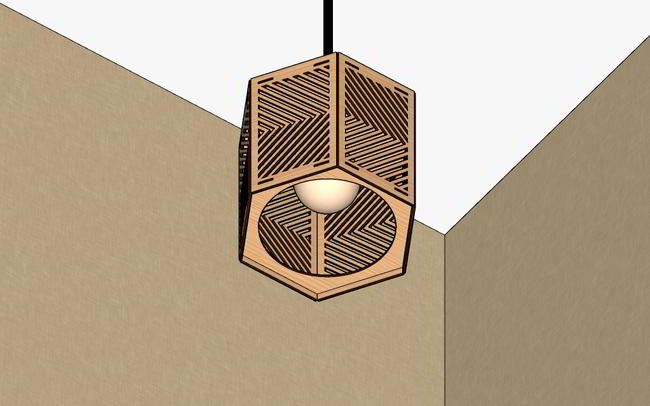 Laser Cut Celling Light Wooden Hanging Lamp Free DXF File