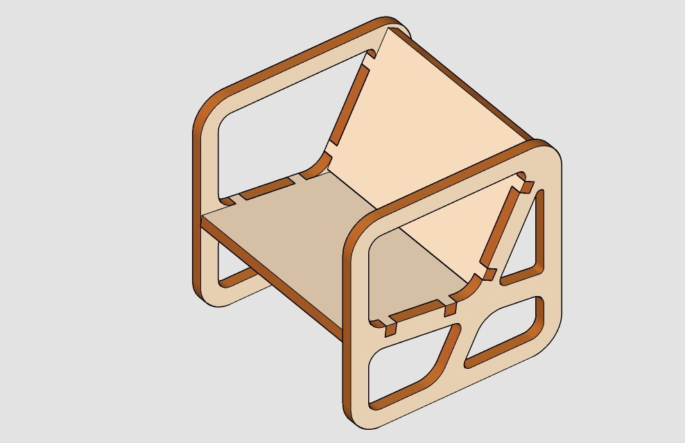 Laser Cut Chair Miniature Dollhouse Furniture Toy Free DXF File
