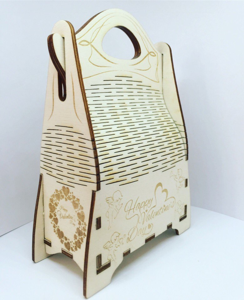 Laser Cut Champagne Gift Box Wooden Champagne Wine Bag Free Vector File