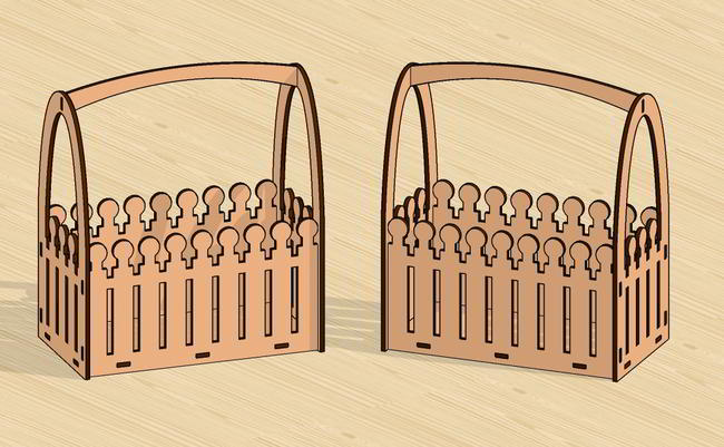 Laser Cut Chocolate Fruit And Flower Basket Free Vector File