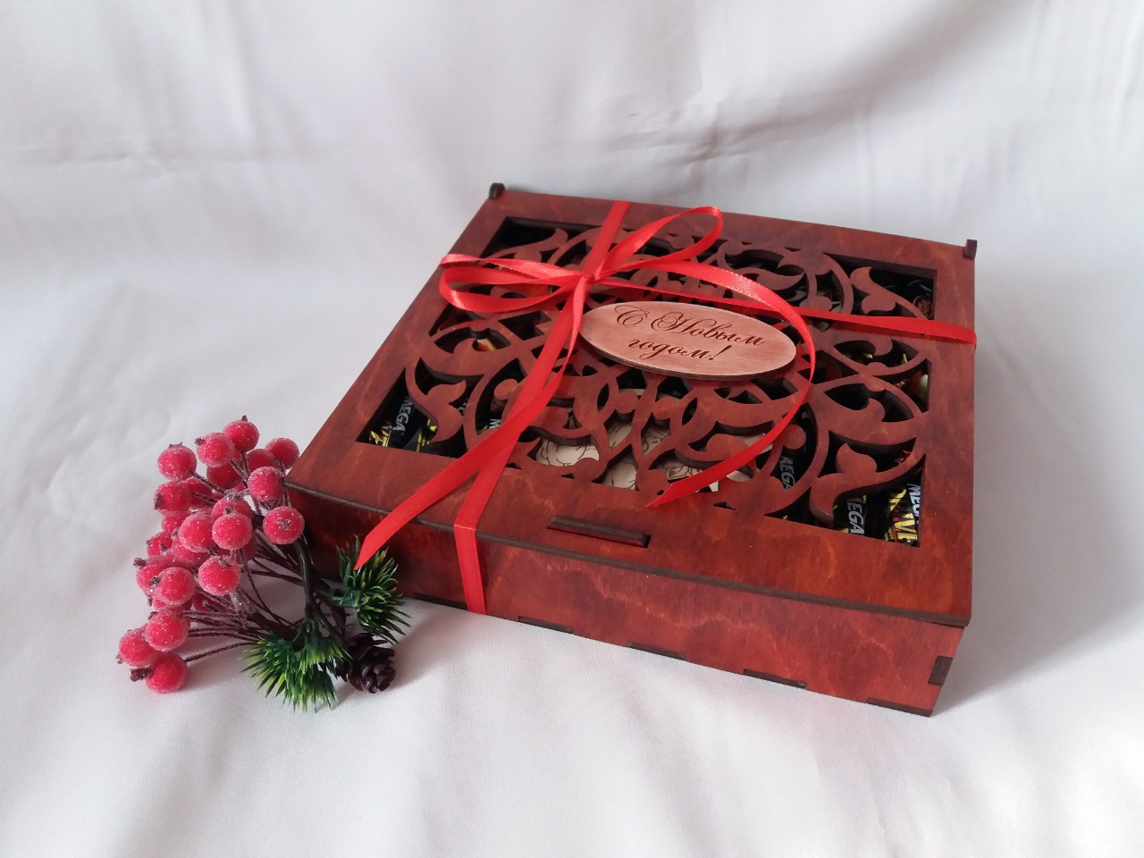 Laser Cut Chocolate Gift Box Candy Box Plywood 4mm Free Vector File