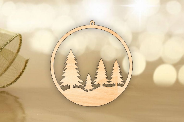 Laser Cut Christmas Tree Bauble Ornament Christmas Decorations Free Vector File