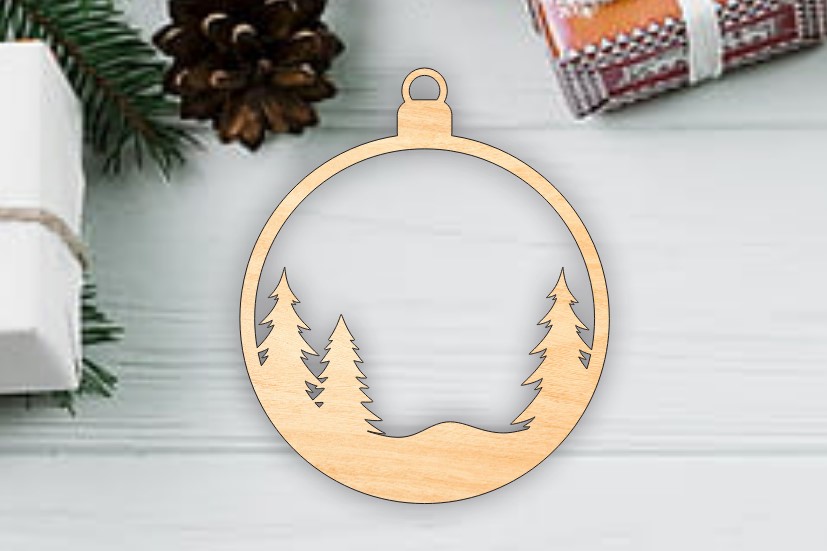 Laser Cut Christmas Tree Bauble Ornament Decorations Free Vector File