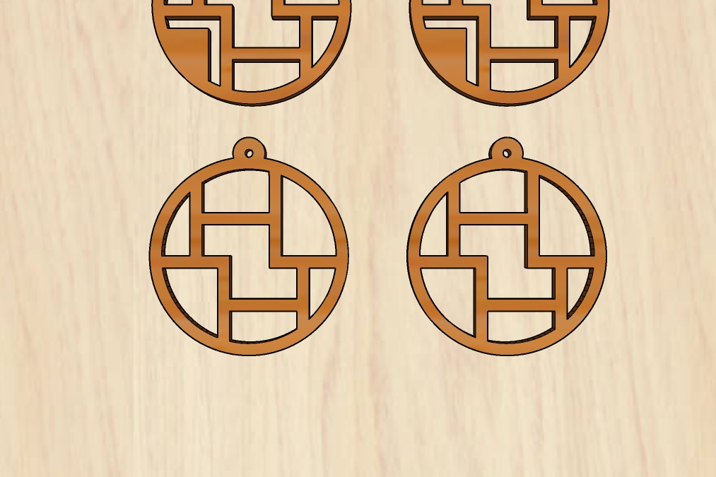 Laser Cut Circular Shaped Wooden Earring Components Free Vector File