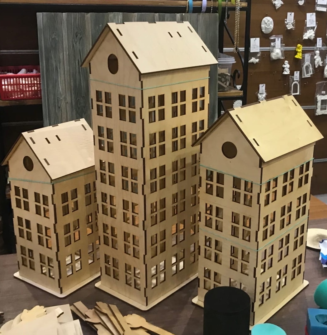 Laser Cut Classic Apartment Building Model Free Vector File