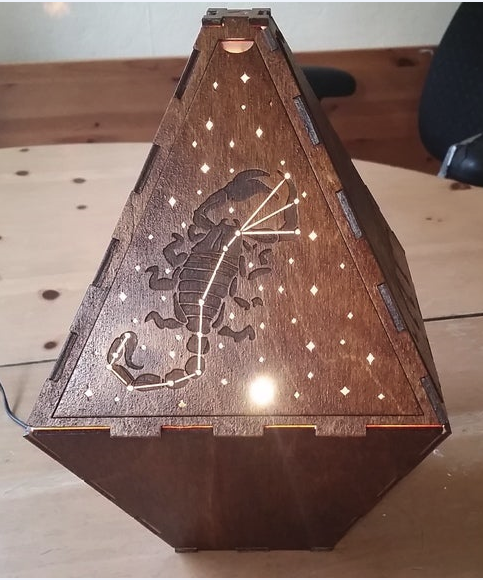 Laser Cut Constellation Lamp 3mm Birch Plywood Free DXF File