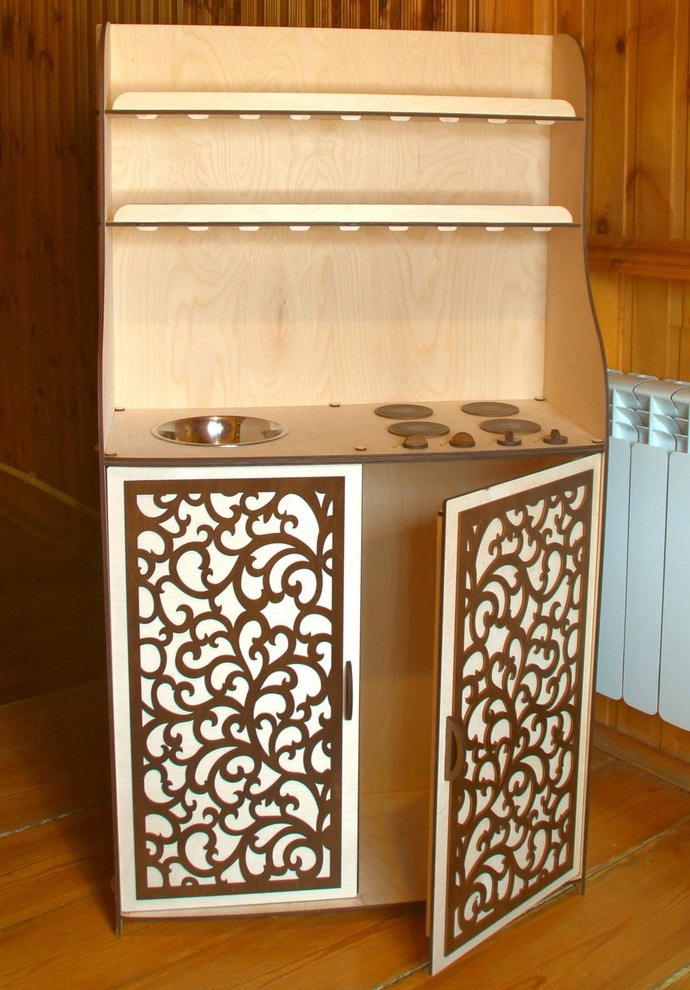 Laser Cut Cooking Stove Wooden Toy Kitchen Set Free Vector File