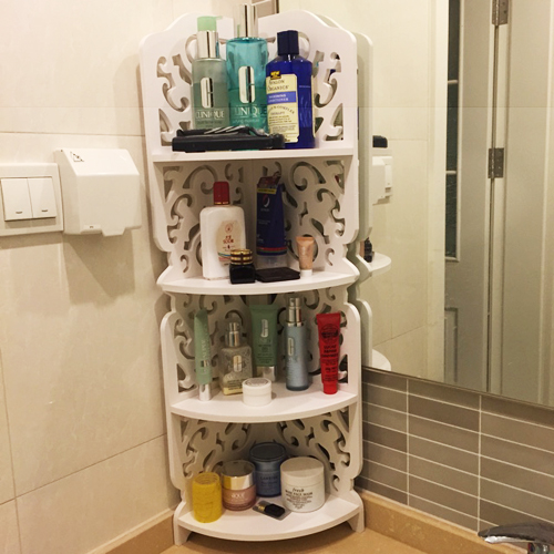 Laser Cut Corner Shelf Bathroom Cosmetic Storage 3d Puzzle Free Vector File