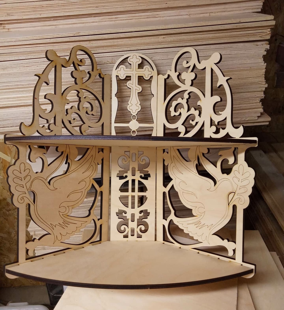 Laser Cut Corner Shelf For Icons Iconostasis Free DXF File