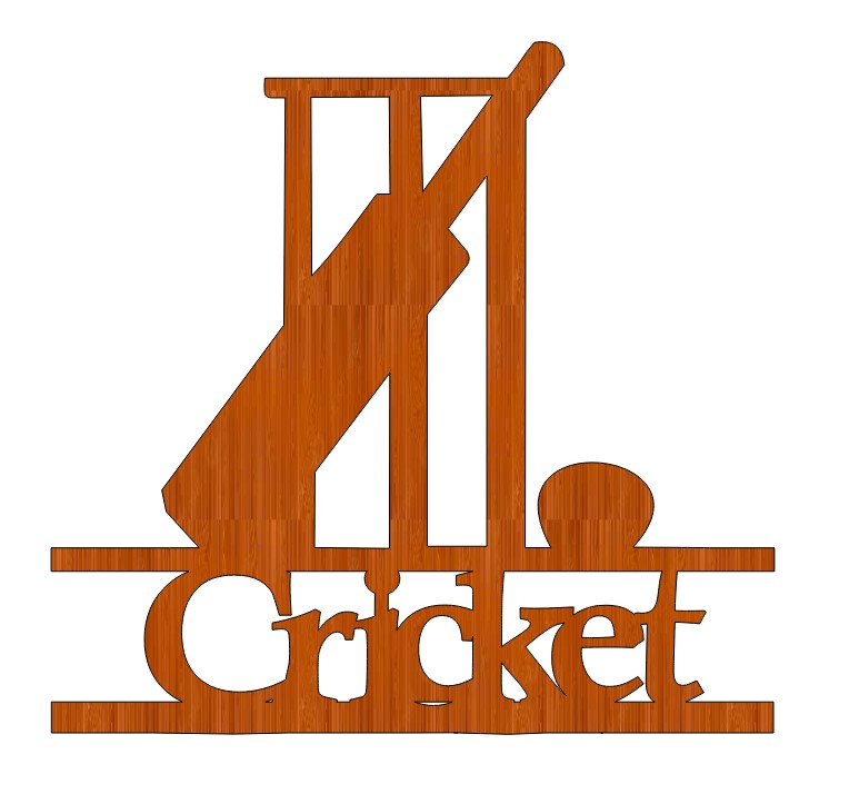 Laser Cut Cricket Sport Gift Wall Decor Free Vector File