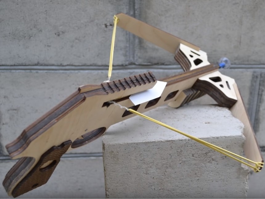 Laser Cut Crossbow 3d Wooden Puzzle Free Vector File