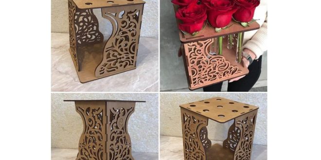 Laser Cut Cube Flowers Decor Free DXF File