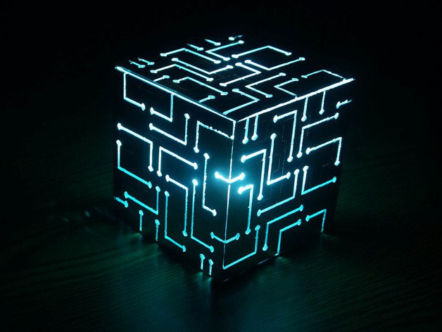 Laser Cut Cube Table Lamp Free Vector File