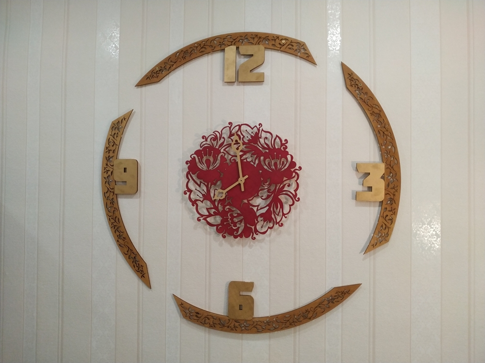 Laser Cut Decor Clock Free Vector File