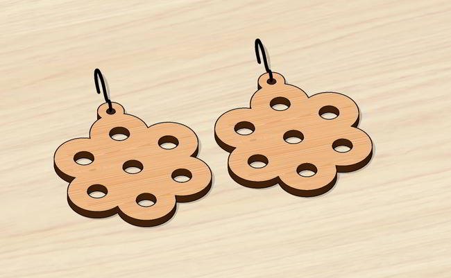 Laser Cut Decor Earrings Valentine Day Free Vector File