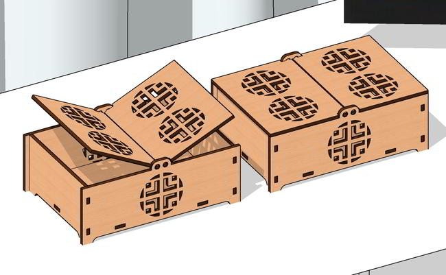 Laser Cut Decor Jewelry Gift Box With Lid Free DXF File