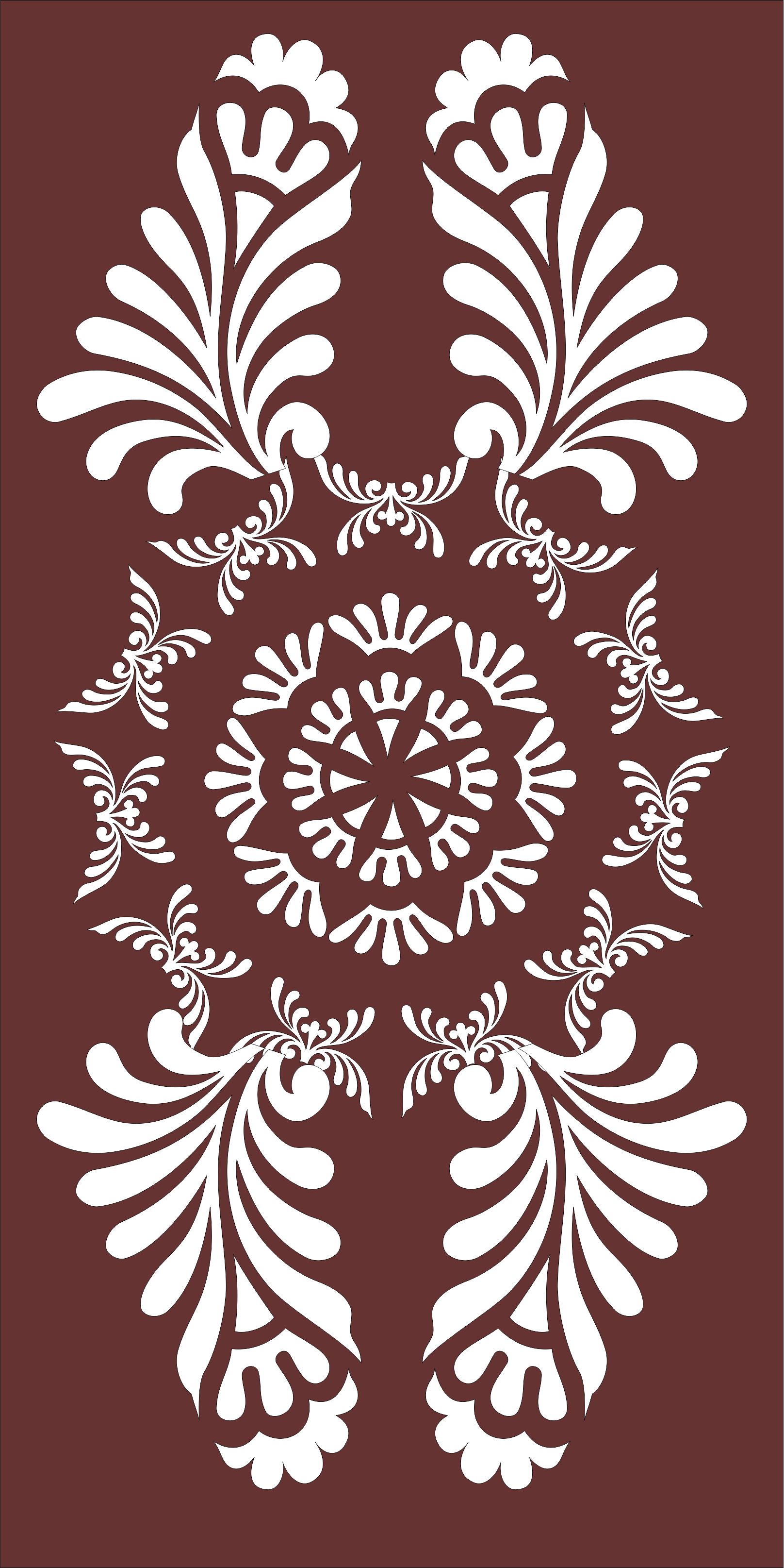 Laser Cut Decor Seamless Floral Lattice Design Free DXF File