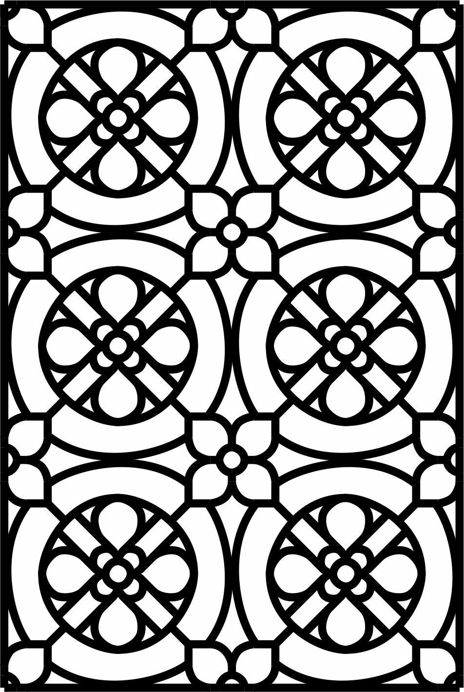 Laser Cut Decor Seamless Separator Floral Lattice Free DXF File