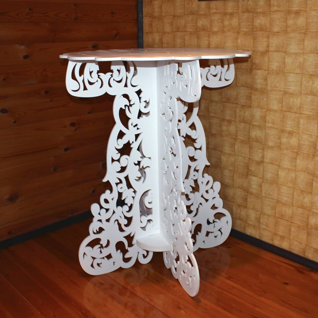 Laser Cut Decorative Accent Table Free Vector File