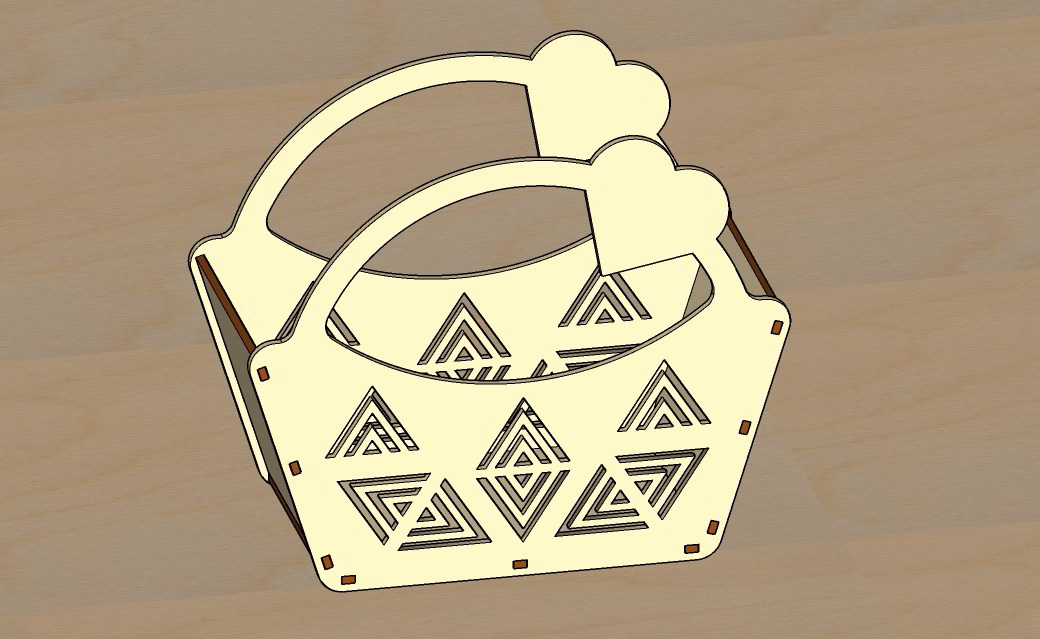 Laser Cut Decorative Basket With Heart Shape Free DXF File
