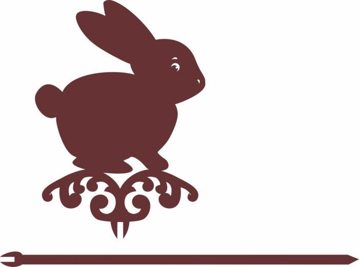 Laser Cut Decorative Bunny Topper Ornament Pattern Free Vector File