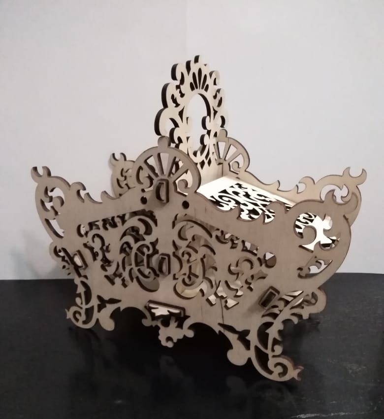 Laser Cut Decorative Butterfly Box Candy Basket Free DXF File