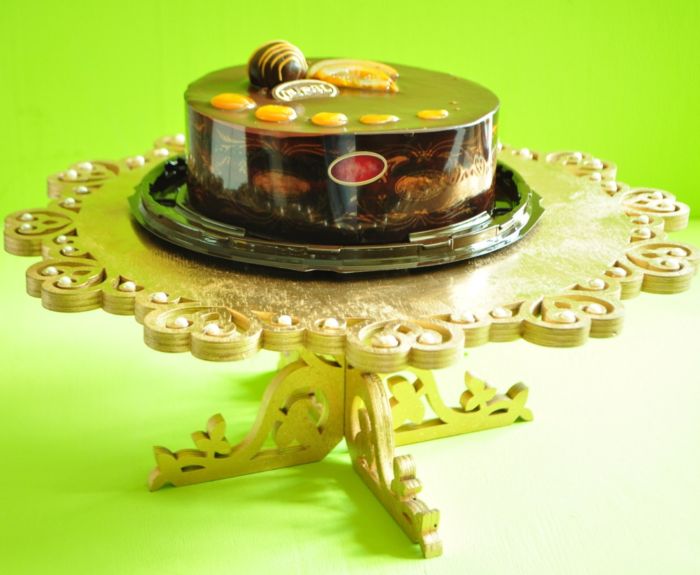 Laser Cut Decorative Cake Stand Free Vector File