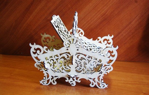 Laser Cut Decorative Candy Basket Free DXF File