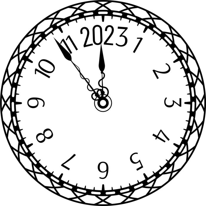 Laser Cut Decorative Clock Model 2023 Free Vector File