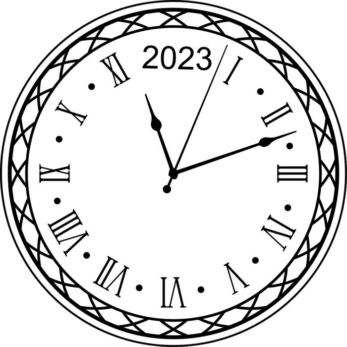 Laser Cut Decorative Clock Roman 2023 Free Vector File