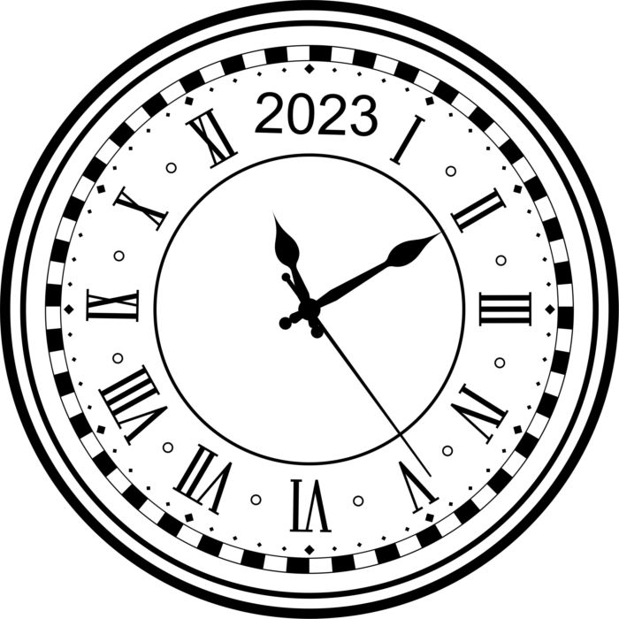 Laser Cut Decorative Clock Roman Pattern 2023 Free Vector File