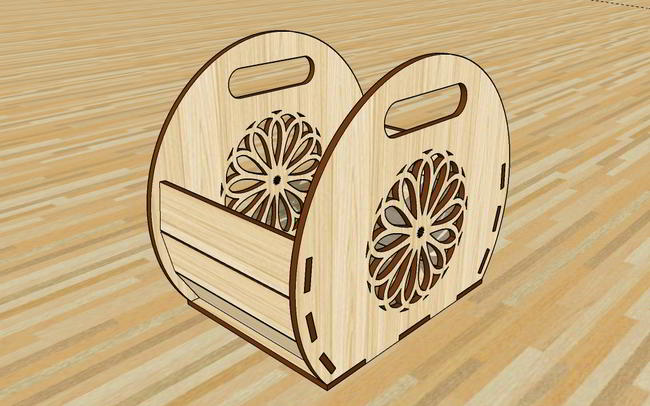 Laser Cut Decorative Flower Basket Chocolate Gift Basket Free Vector File