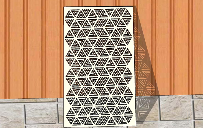 Laser Cut Decorative Grill Pattern Of A Triangular Ornament Free Vector File
