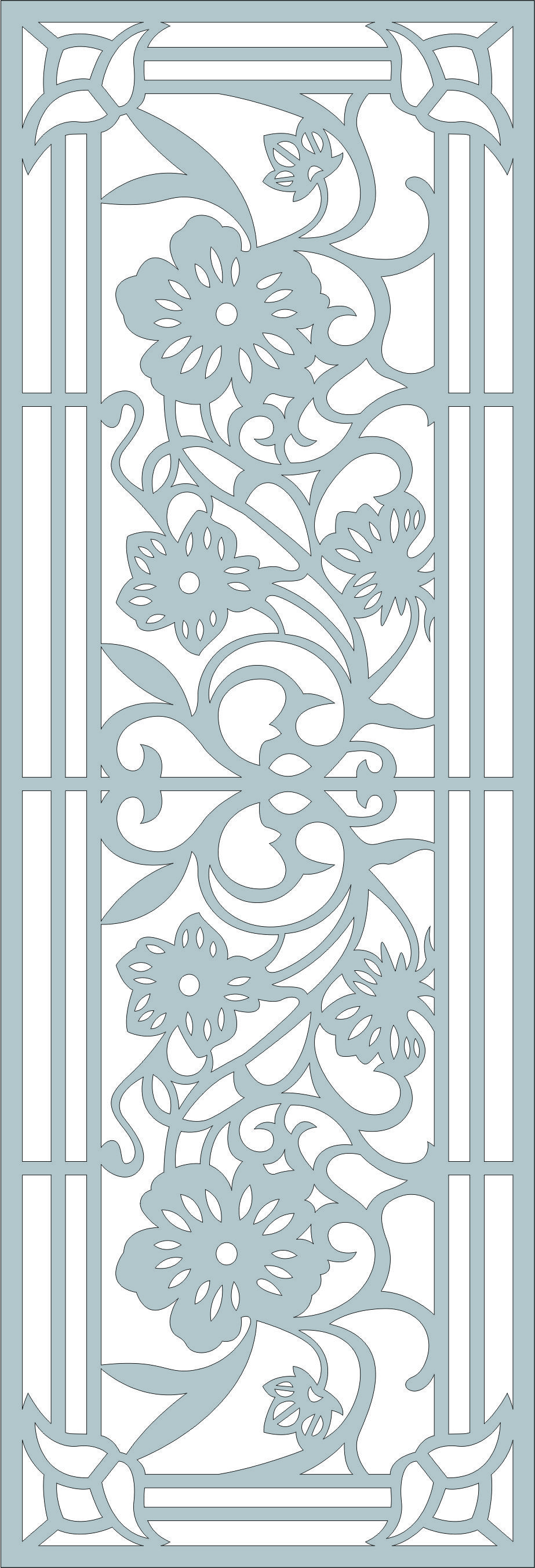 Laser Cut Decorative Privacy Partition Indoor Panel Room Divider Lattice Free DXF File