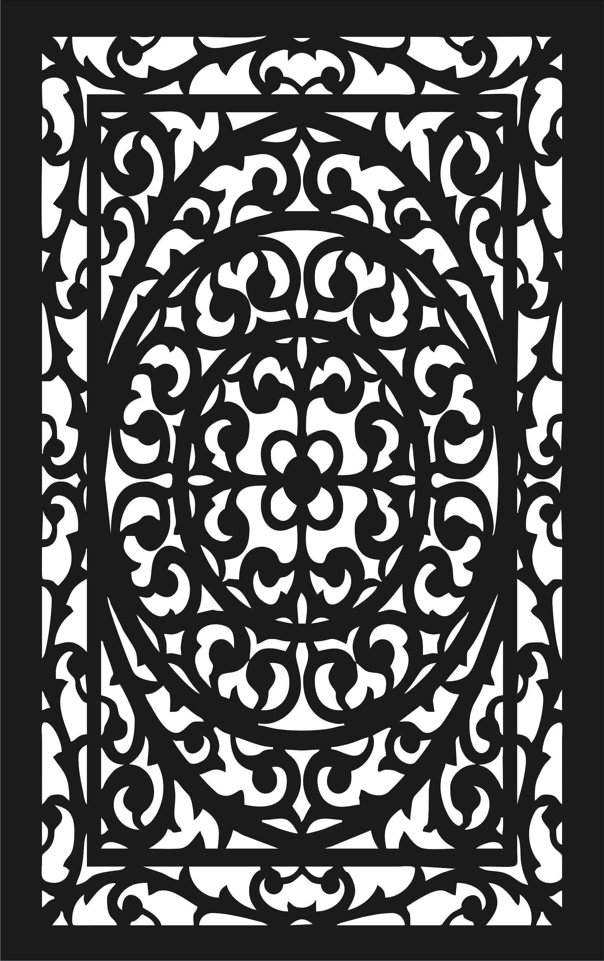 Laser Cut Decorative Privacy Partition Indoor Panel Room Divider Lattice Seamless Design Pattern Free DXF File