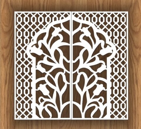 Laser Cut Decorative Screen Design Seamless Free Vector File