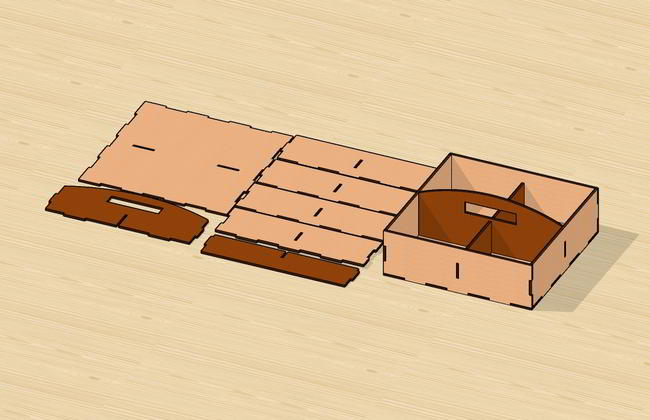 Laser Cut Decorative Tray Dry Fruit Basket Free DXF File