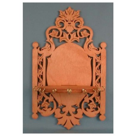 Laser Cut Decorative Wall Shelf With Hanger Free Vector File