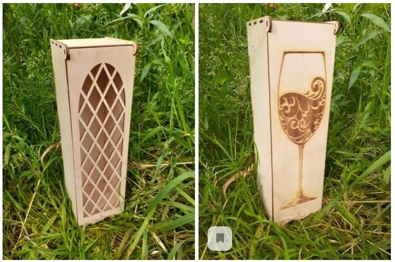 Laser Cut Decorative Wine Box Free DXF File